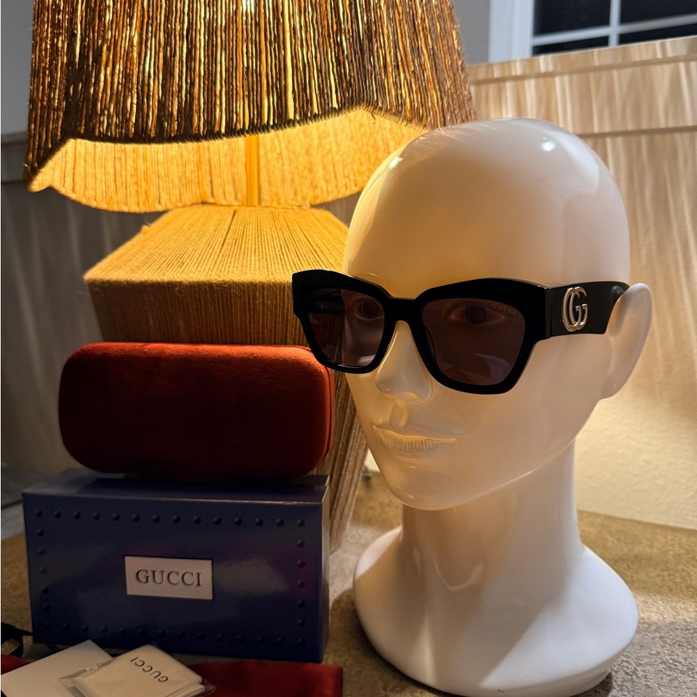 Gucci Black Sunglasses with Gold Logo